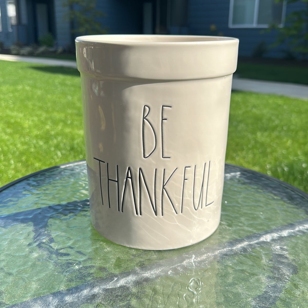 Rae Dunn Be Thankful utensil crock